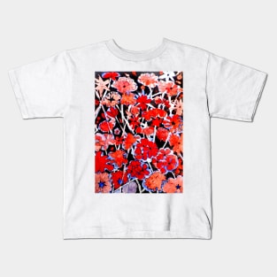 Red Flower Etching Kids T-Shirt